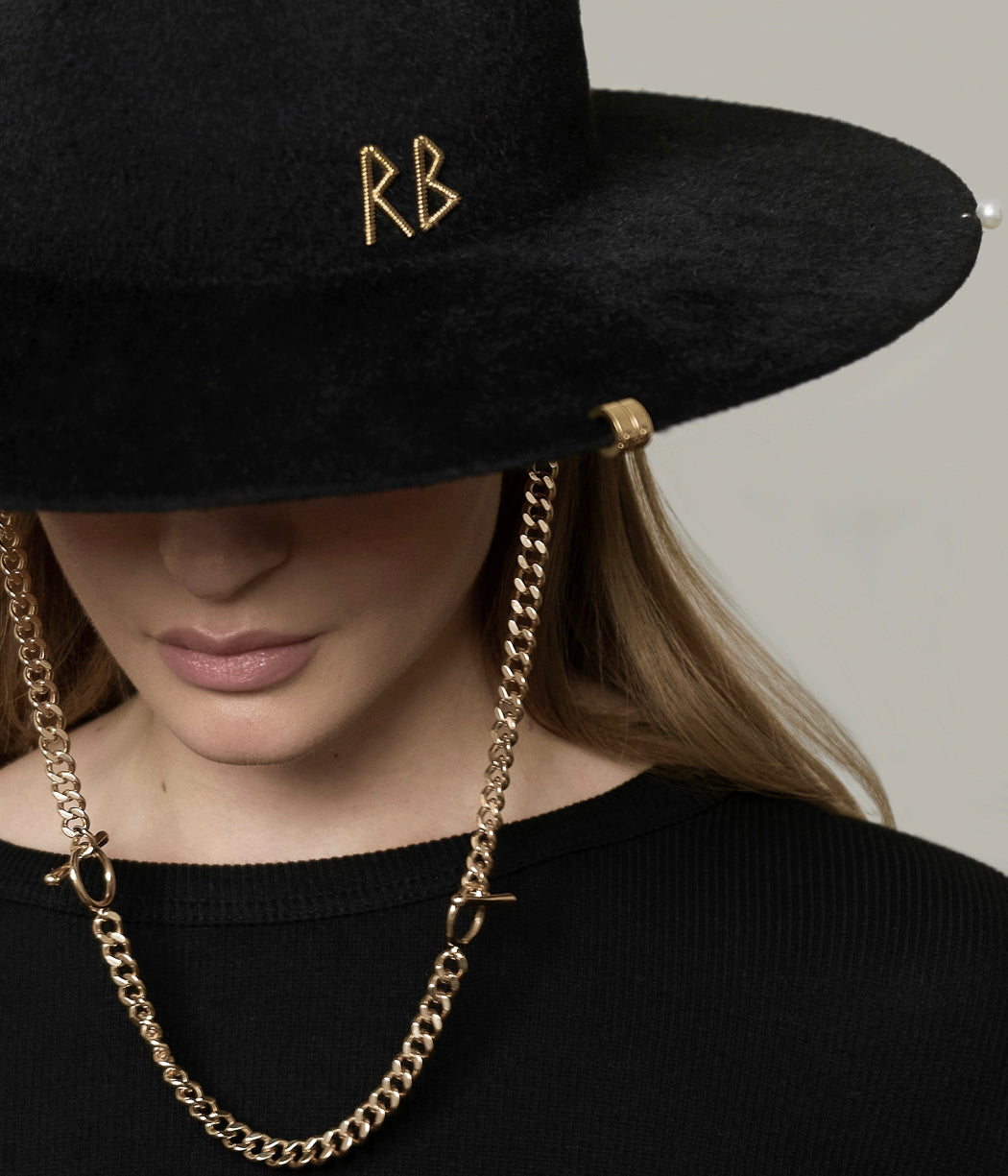 Chain Strap Fedora Hat FDR033-F-PRS-CHA-GRB-XS Ruslan Baginskiy Chain Strap Fedora Hat FDR033-F-PRS-CHA-GRB-XS Ruslan Baginskiy