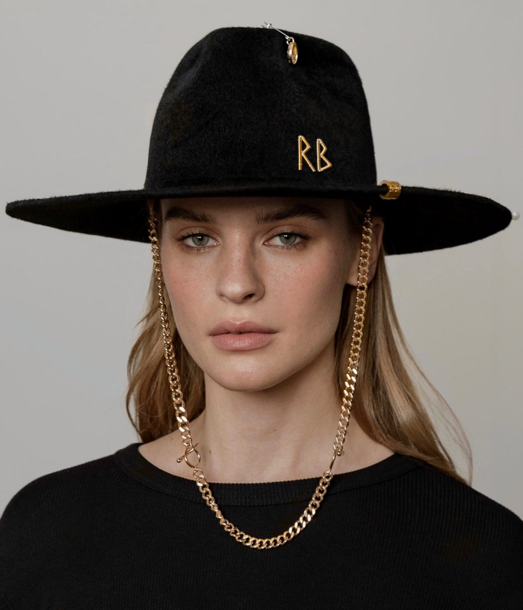 Chain Strap Fedora Hat FDR033-F-PRS-CHA-GRB-XS Ruslan Baginskiy Chain Strap Fedora Hat FDR033-F-PRS-CHA-GRB-XS Ruslan Baginskiy