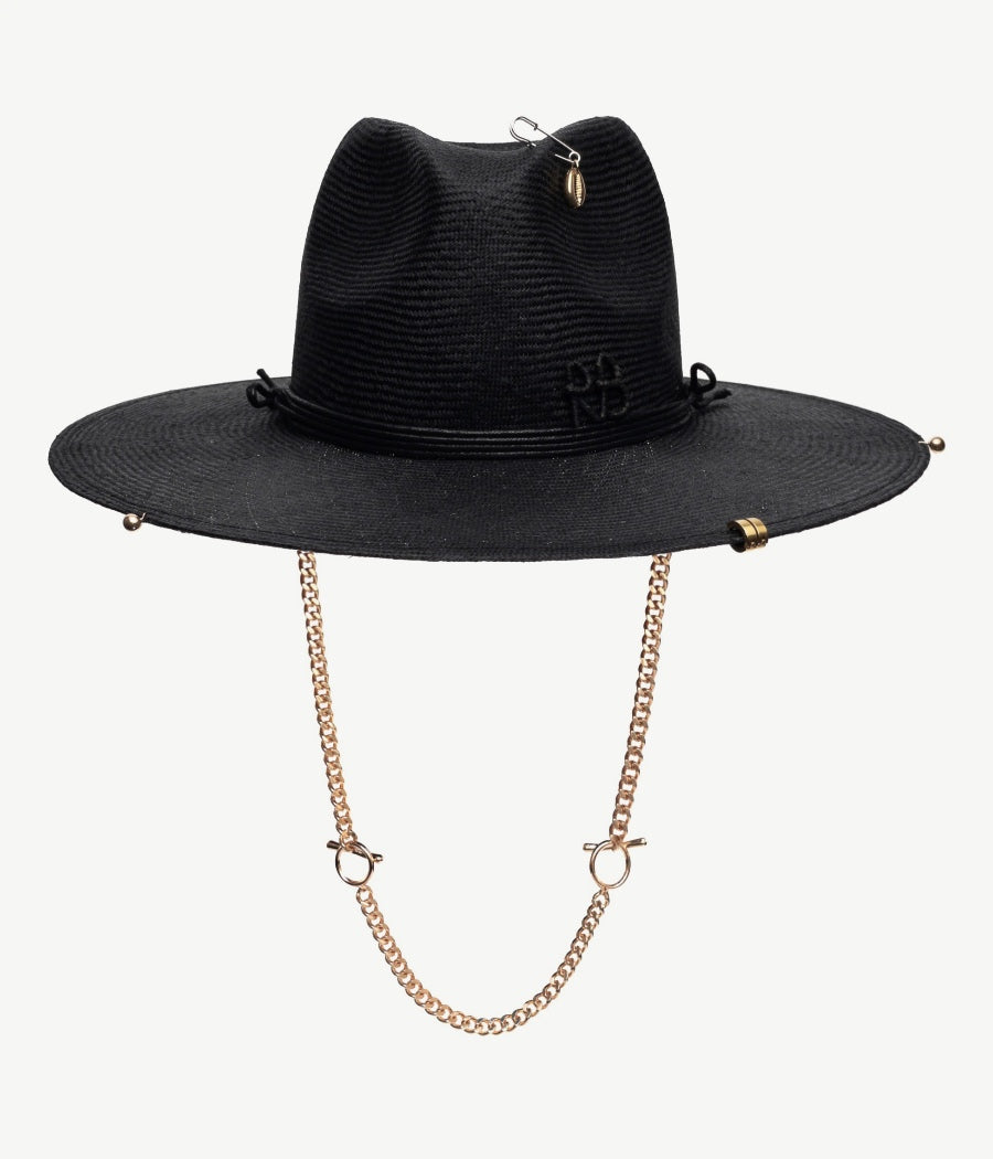 Chain Strap Straw Fedora Hat • Ruslan Baginskiy Hats & Accessories