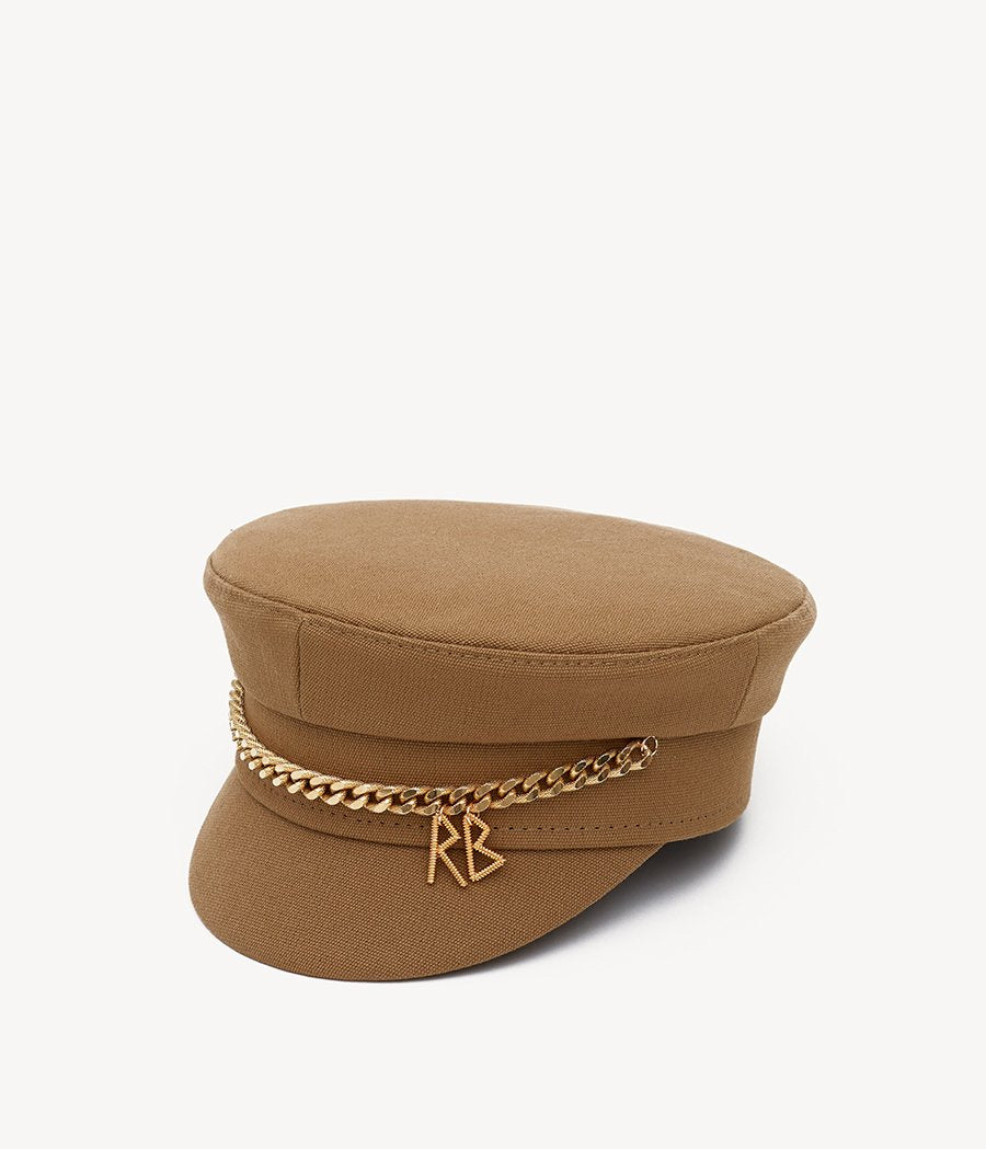 Chain-embellished Baker Boy Cap