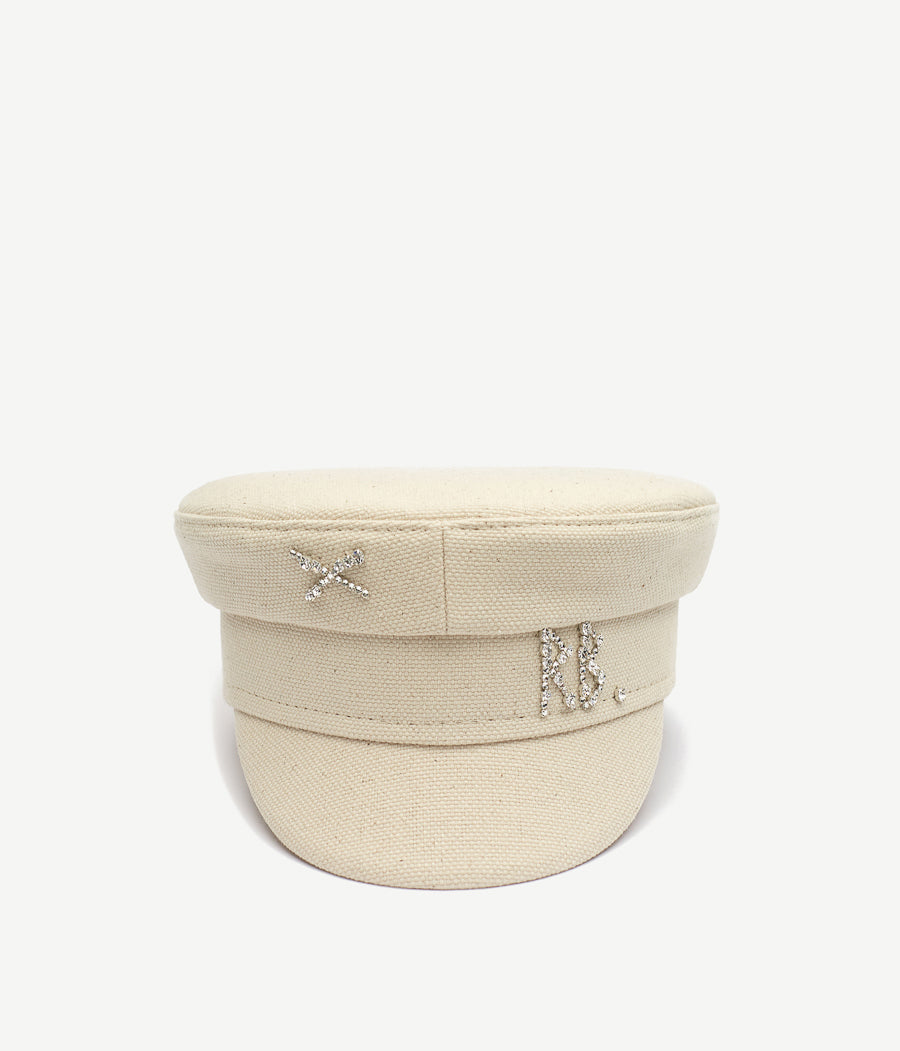 Crystal-embellished Baker Boy Cap KPC035-C-DMD-XXS Ruslan Baginskiy Crystal-embellished Baker Boy Cap KPC035-C-DMD-XXS Ruslan Baginskiy