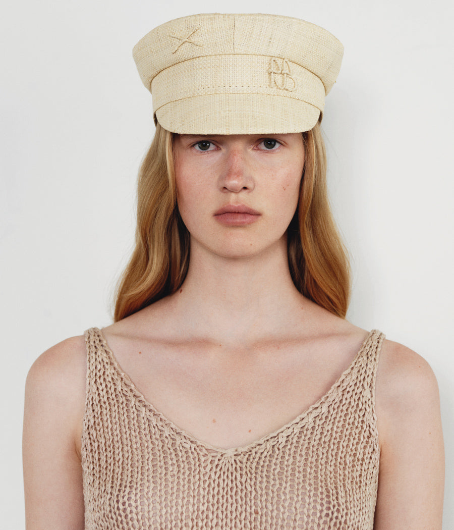 logo-embellished baker boy hat