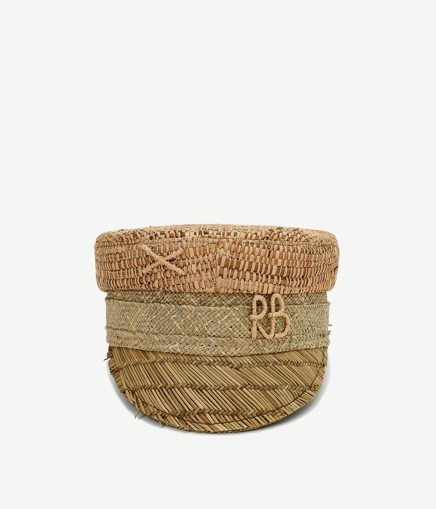 Monogram-embellished Baker Boy Cap KPC036/09/010-3STR-BHR-SRB-XXS Ruslan Baginskiy Monogram-embellished Baker Boy Cap KPC036/09/010-3STR-BHR-SRB-XXS Ruslan Baginskiy