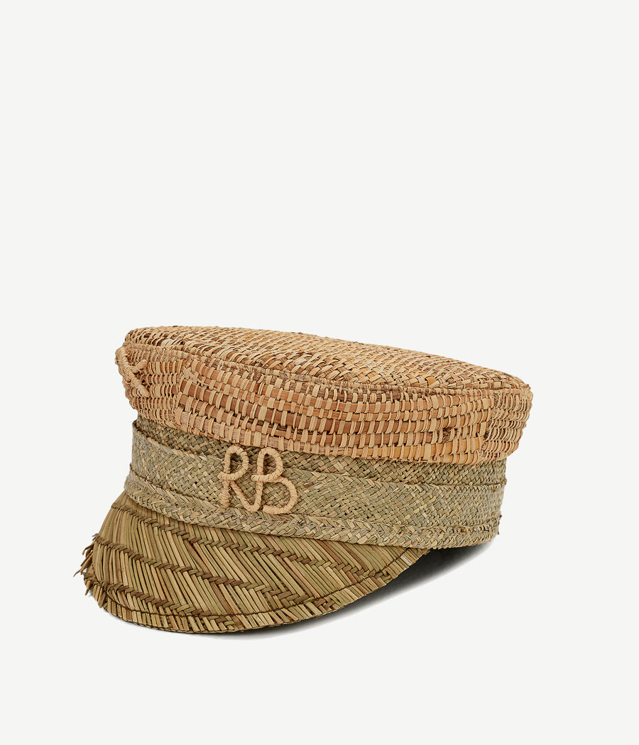 Monogram-embellished Baker Boy Cap KPC036/09/010-3STR-BHR-SRB-XXS Ruslan Baginskiy Monogram-embellished Baker Boy Cap KPC036/09/010-3STR-BHR-SRB-XXS Ruslan Baginskiy