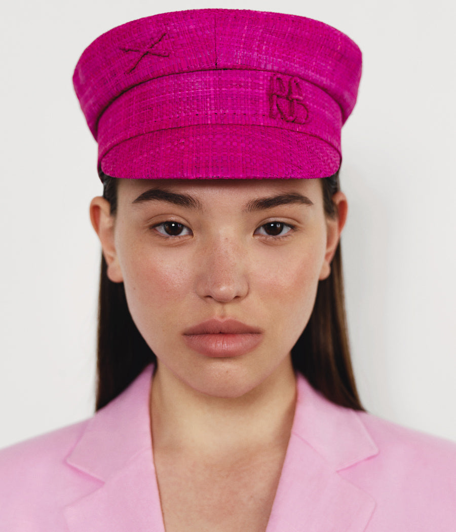 Monogram-embellished Baker Boy Cap KPC038-STR-SRB-XXS Ruslan Baginskiy Monogram-embellished Baker Boy Cap KPC038-STR-SRB-XXS Ruslan Baginskiy