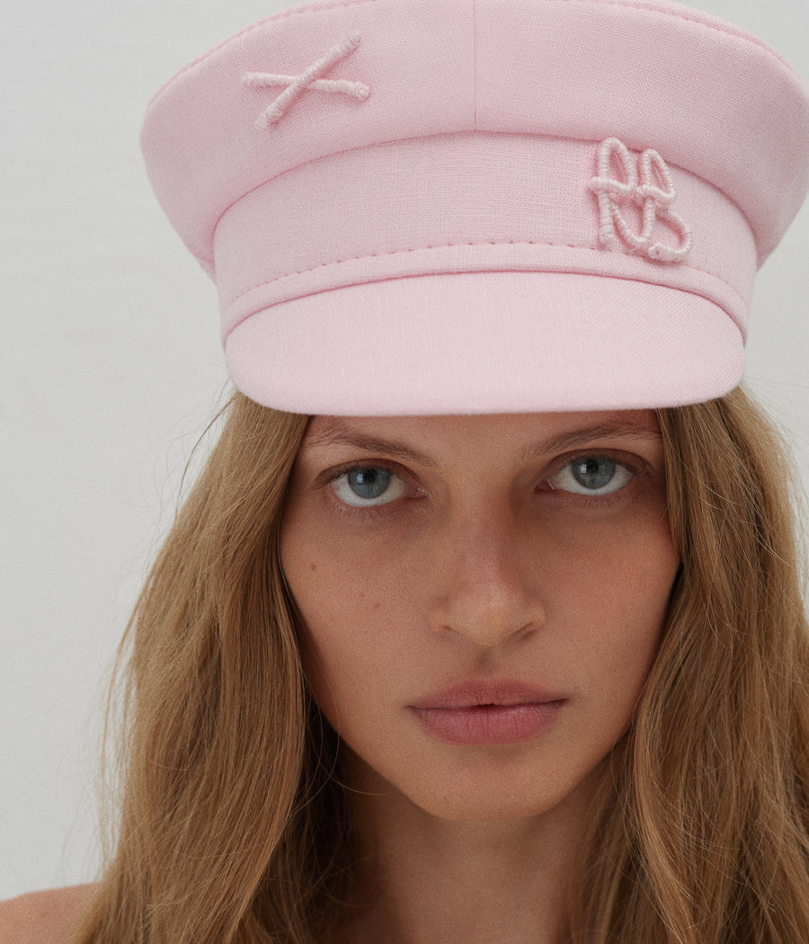 Monogram-embellished Baker Boy Cap KPC039-LN-WRB-XXS Ruslan Baginskiy Monogram-embellished Baker Boy Cap KPC039-LN-WRB-XXS Ruslan Baginskiy