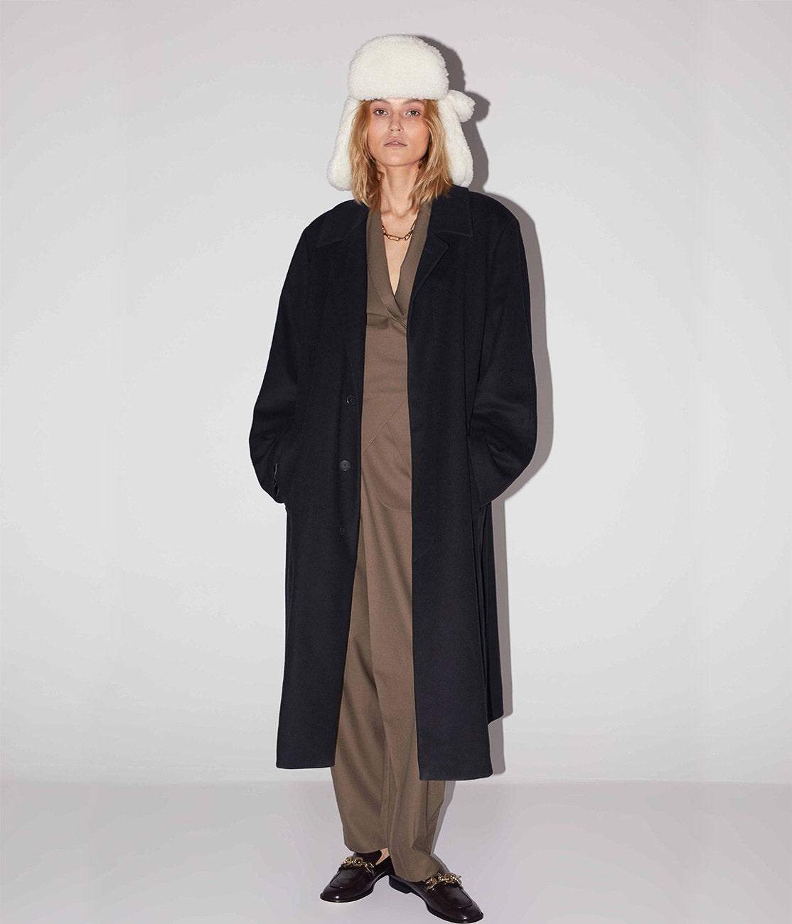 Shearling Aviator Hat USH041-P-SM Ruslan Baginskiy Shearling Aviator Hat USH041-P-SM Ruslan Baginskiy
