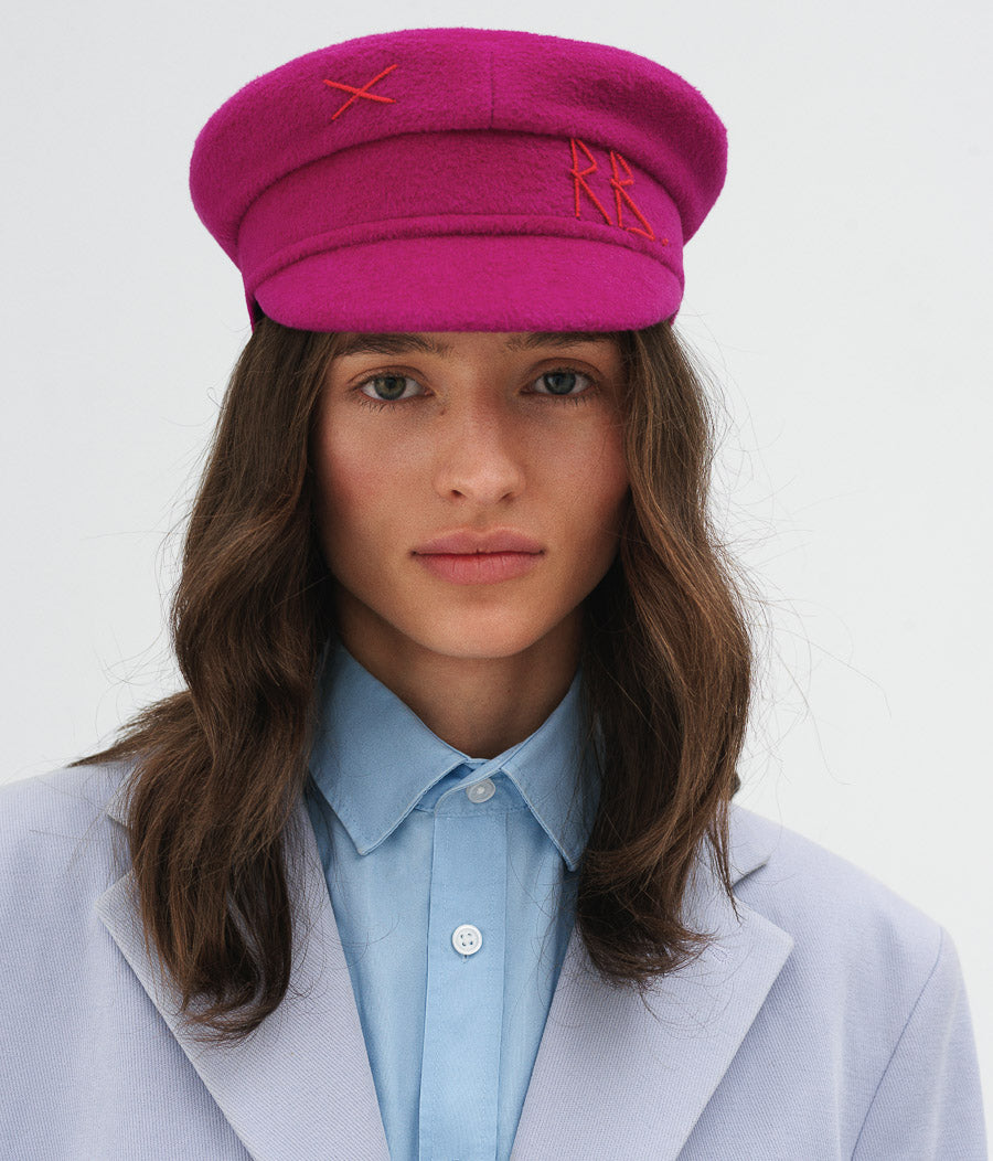 Monogram-embroidered Baker Boy Cap KPC138/034-WA1-XXS Ruslan Baginskiy Monogram-embroidered Baker Boy Cap KPC138/034-WA1-XXS Ruslan Baginskiy