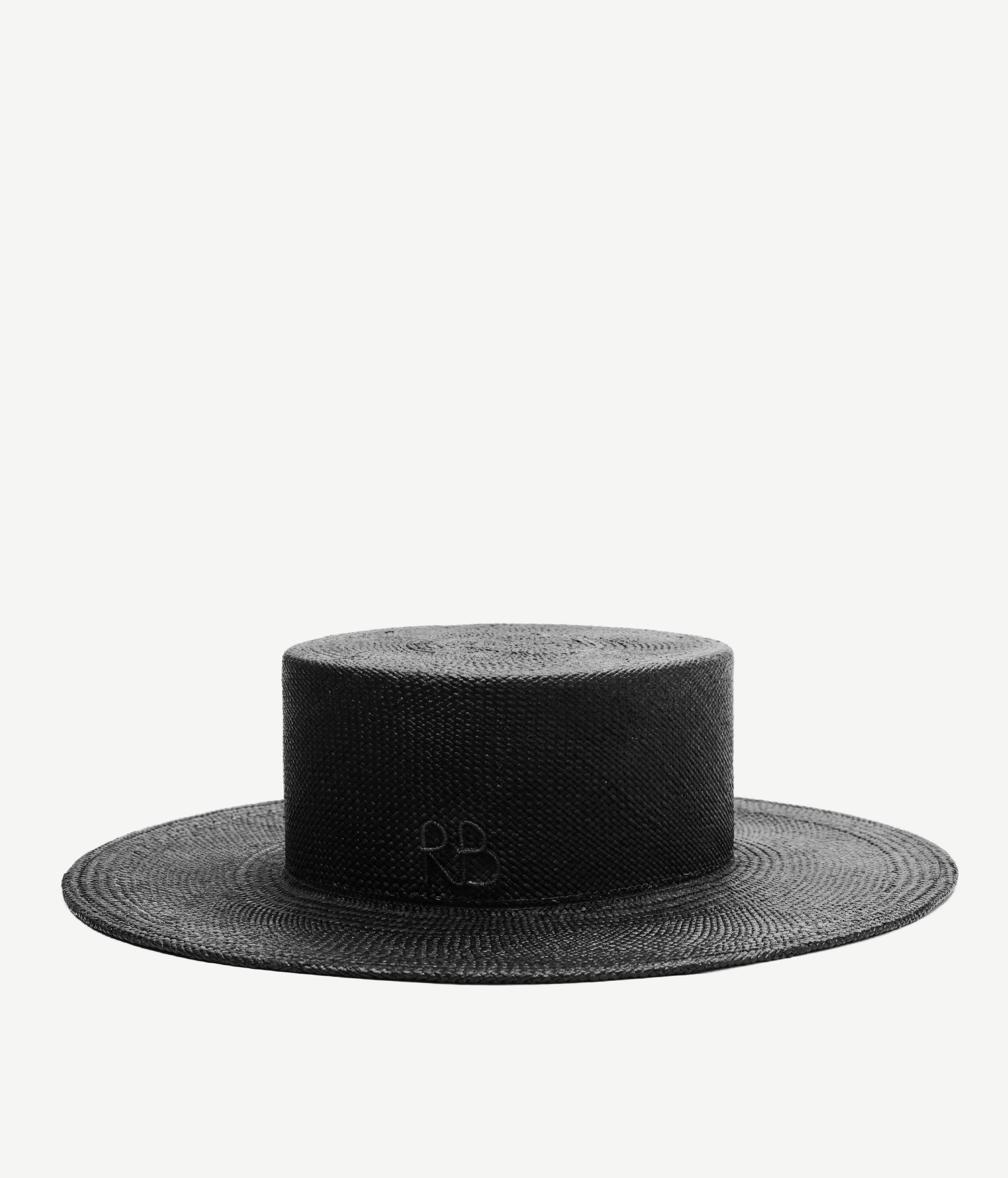 Logo-Embellished Straw Canotier Hat