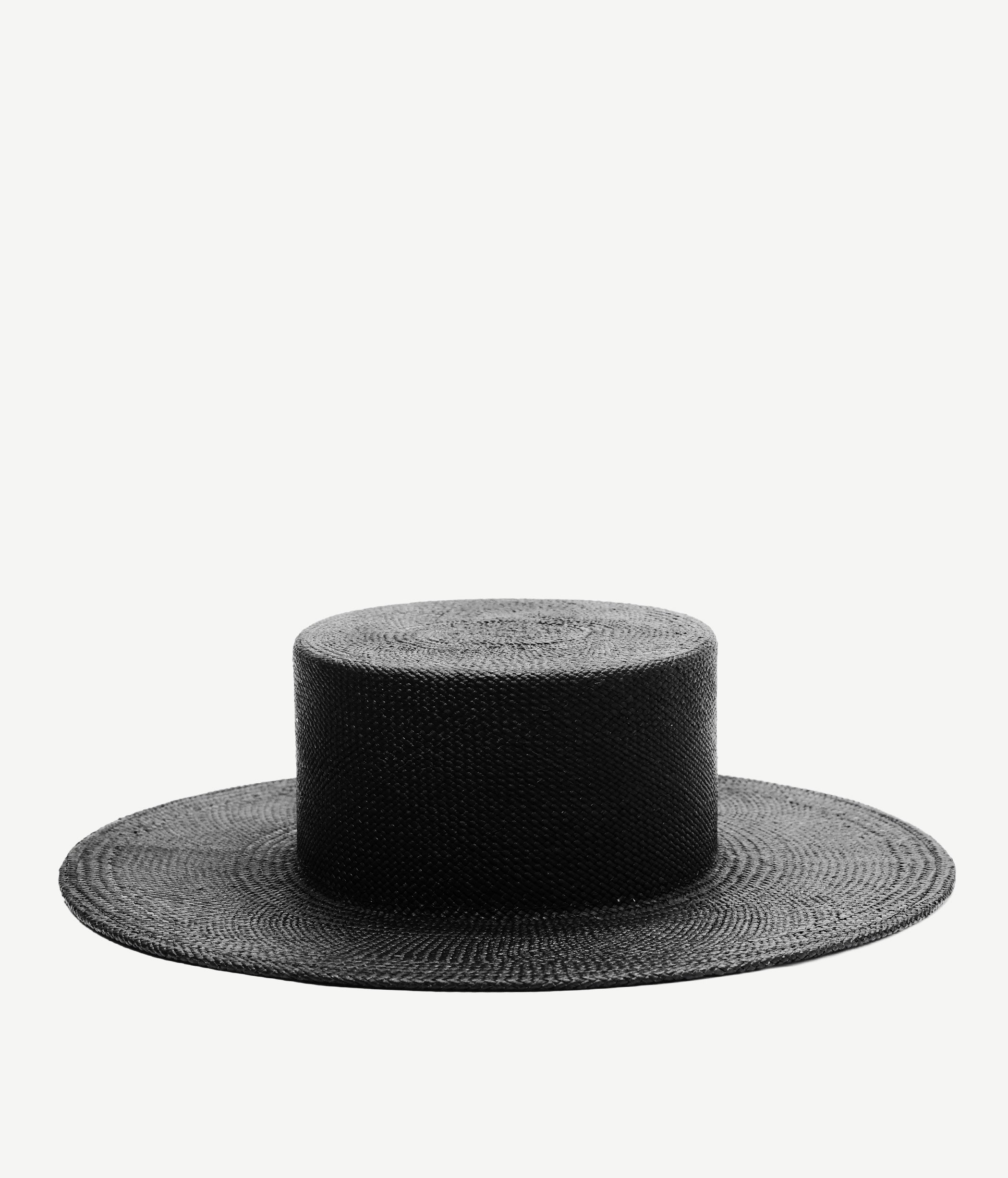 Logo-Embellished Straw Canotier Hat