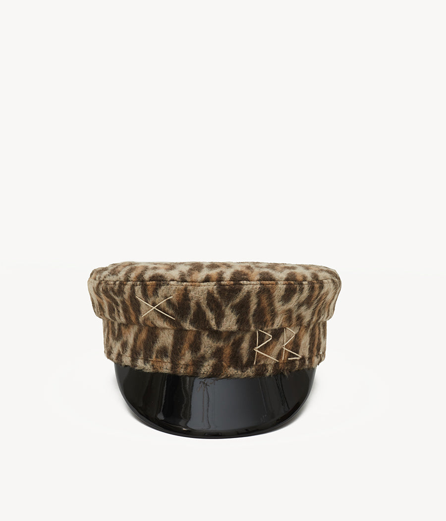 Leopard Print Baker Boy Cap