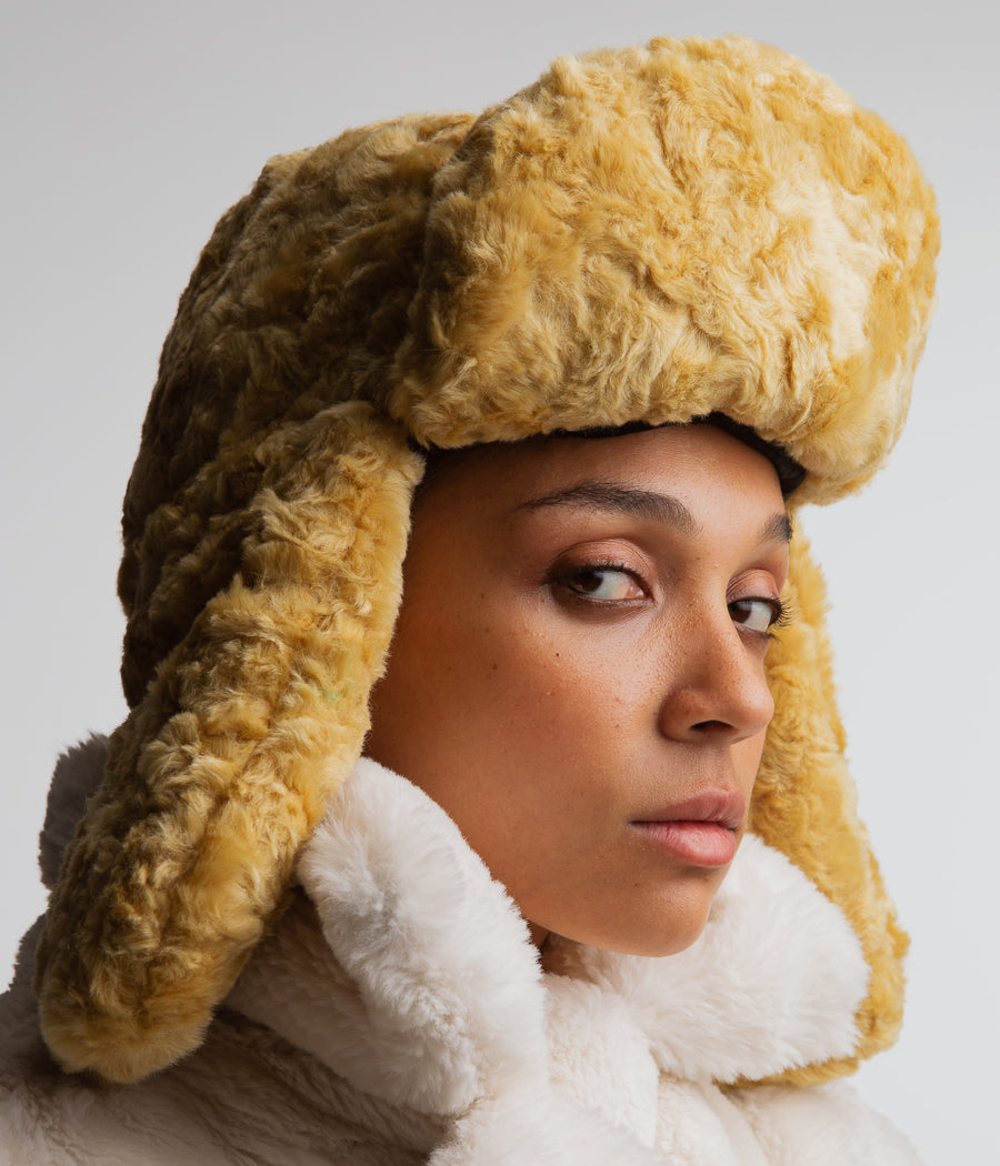 Aviator Hat, ruslan baginskiy Faux-Fur Aviator Hat FW23-24 AVH136-P-KAR-WRB-SM