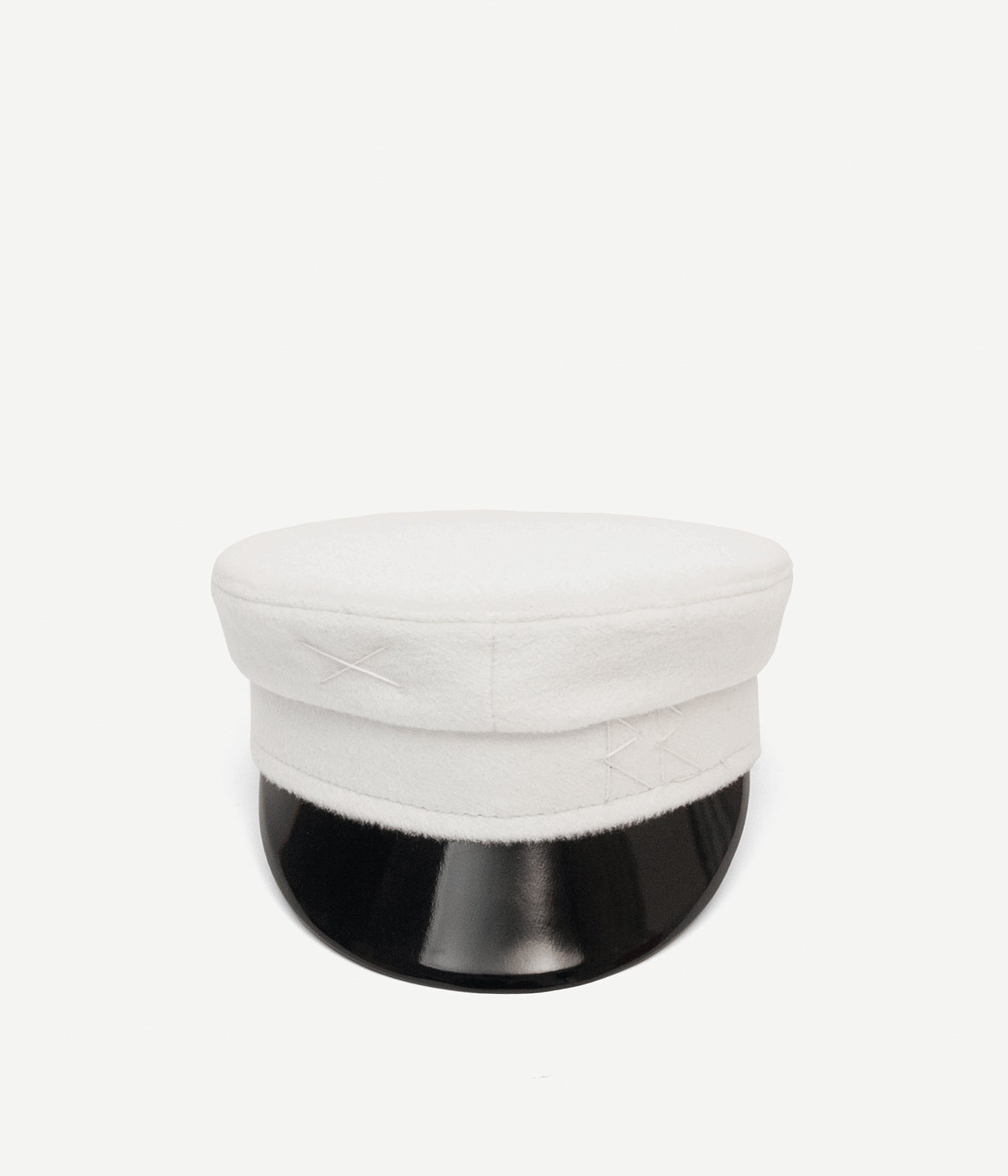 White Wool Baker Boy Cap