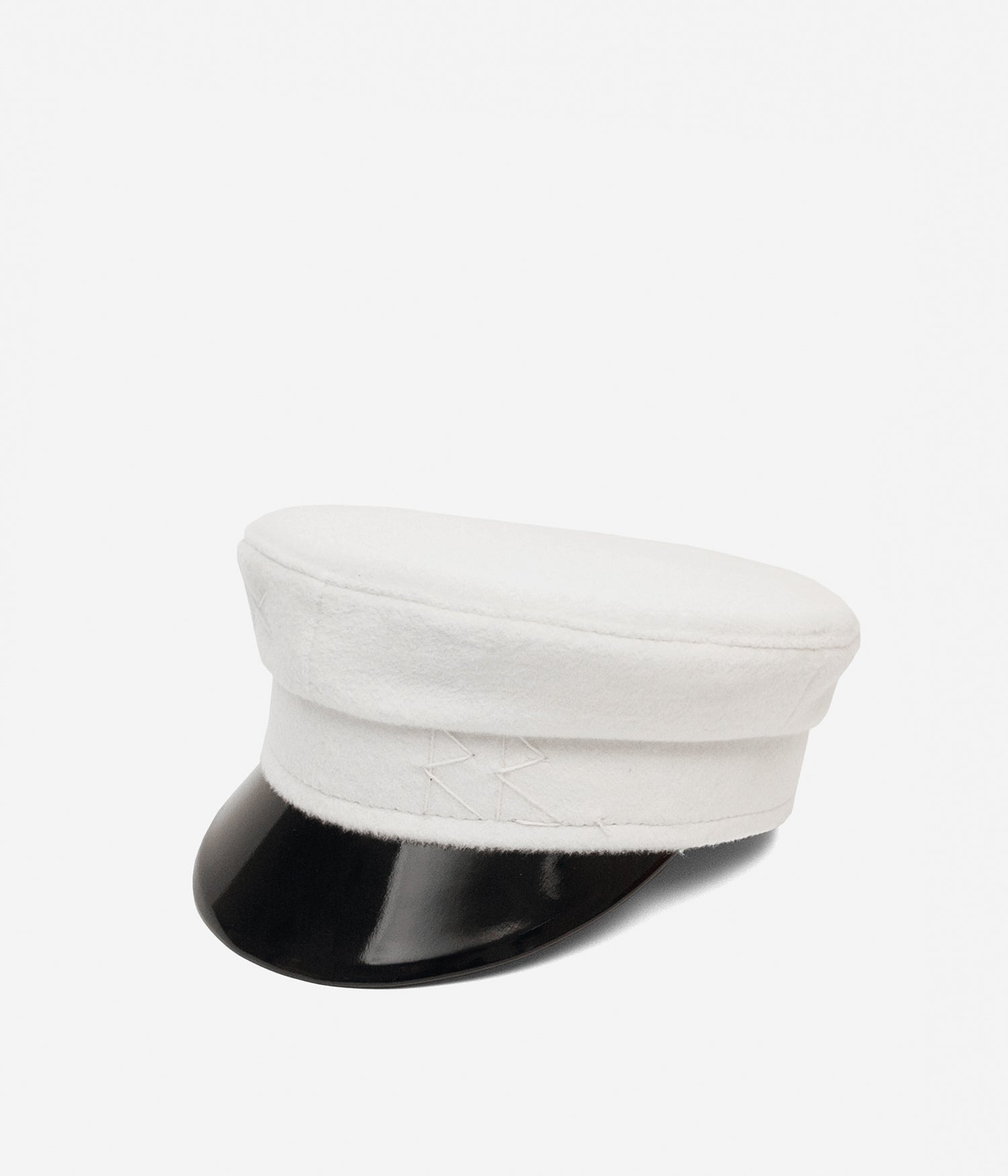 White Wool Baker Boy Cap