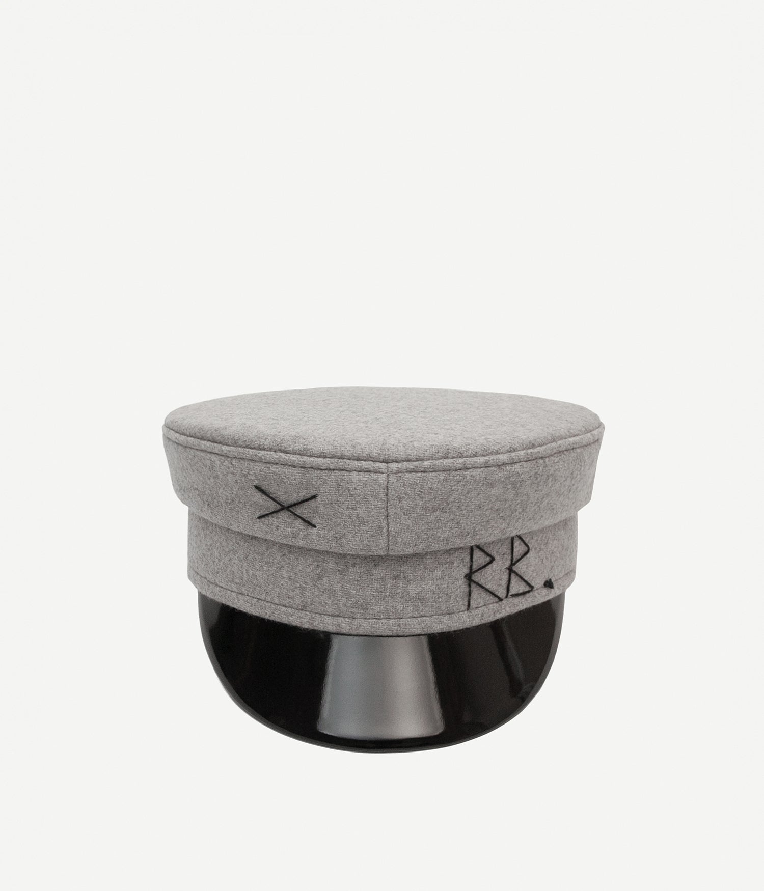 Grey Wool Baker Boy Cap