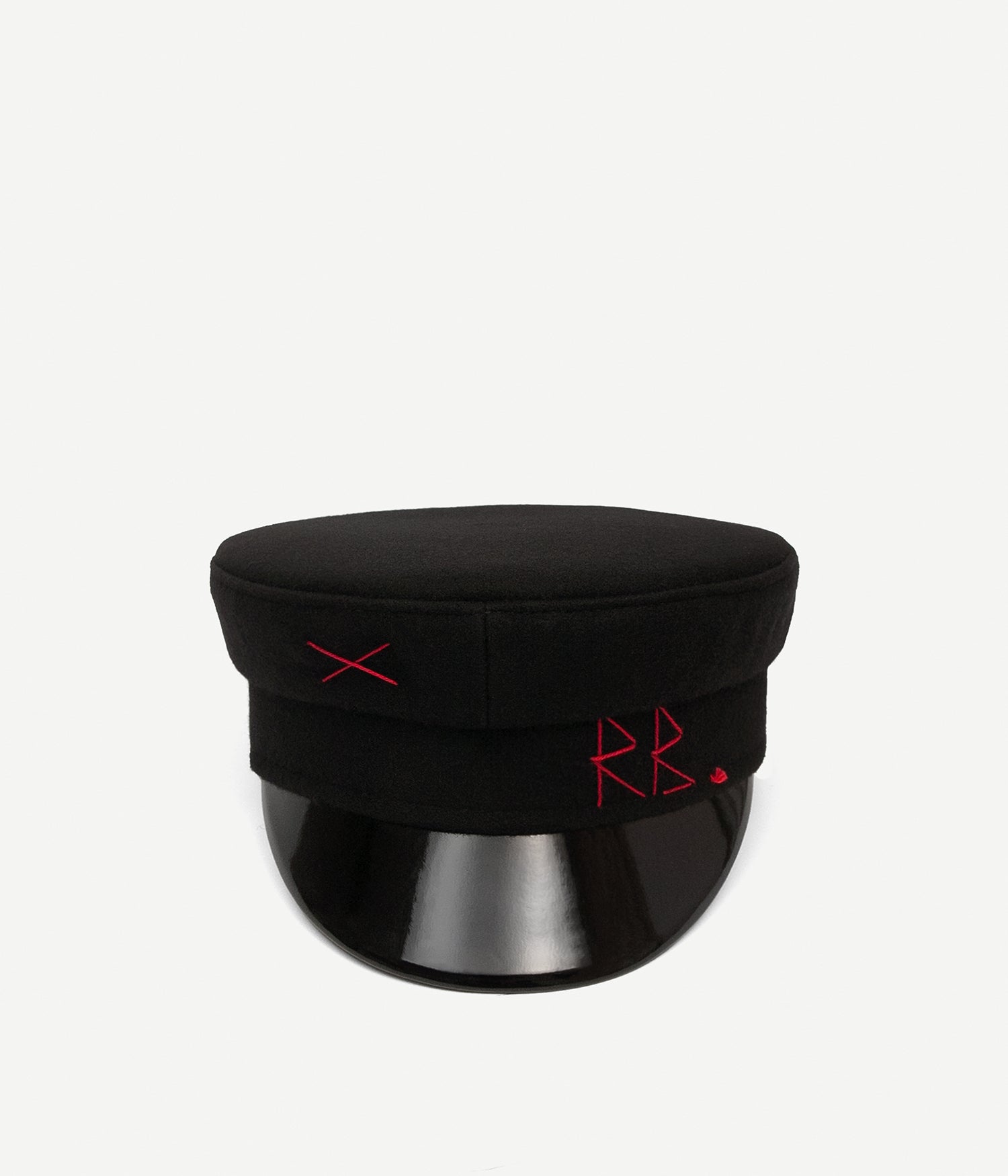 Black Wool Baker Boy Cap