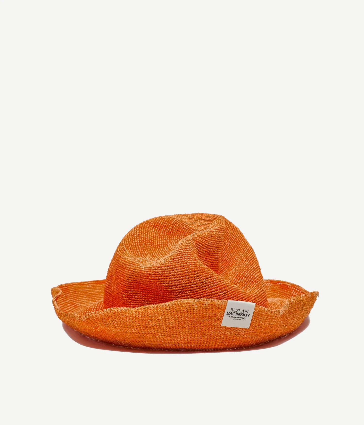 Logo-patch Knitted Straw Bucket Hat