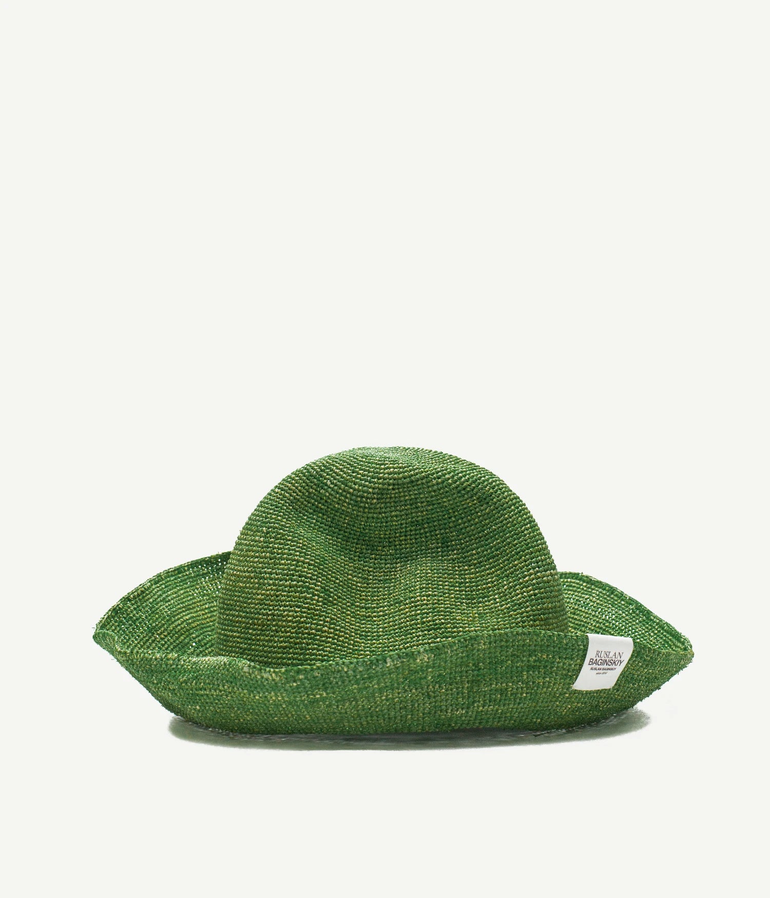 Logo-patch Knitted Straw Bucket Hat