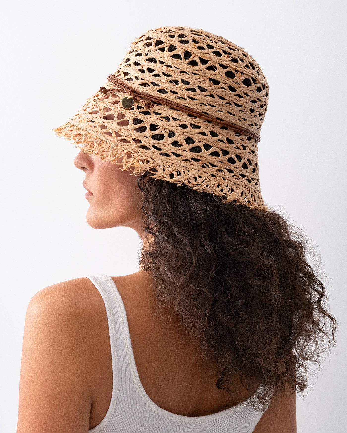 Cut Out Straw Bucket Hat