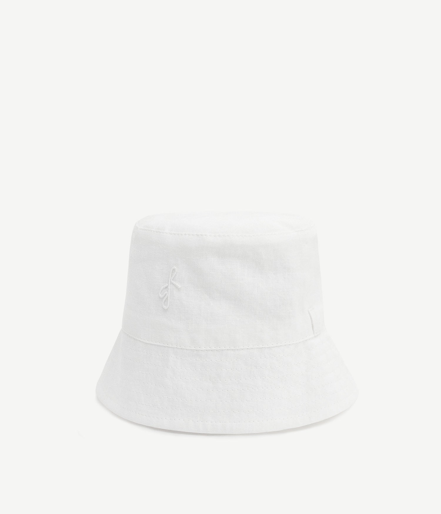 Monogram-Embellished Linen Bucket Hat