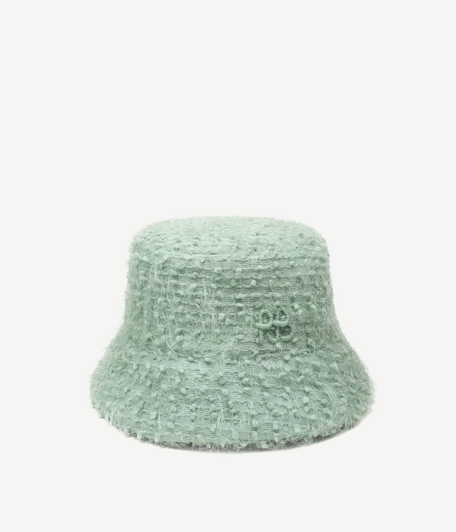 Herringbone-wool Monogram Embellished Bucket Hat PF2023 Black L