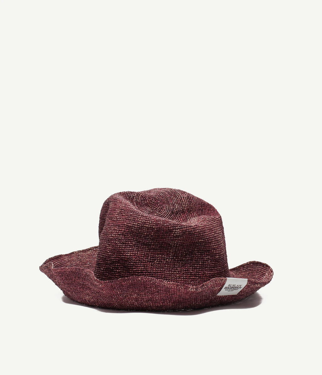 Logo-patch Knitted Straw Bucket Hat • Ruslan Baginskiy Hats