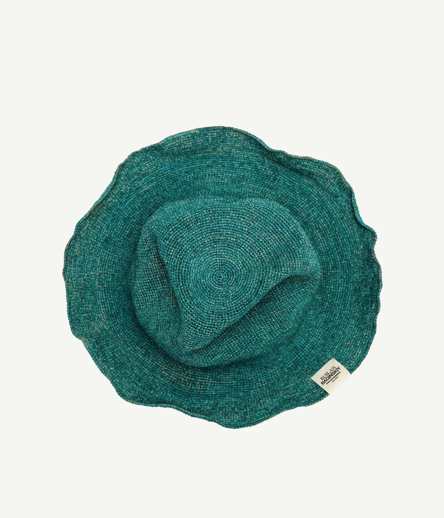 44_LS, Logo-patch Knitted Straw Bucket Hat