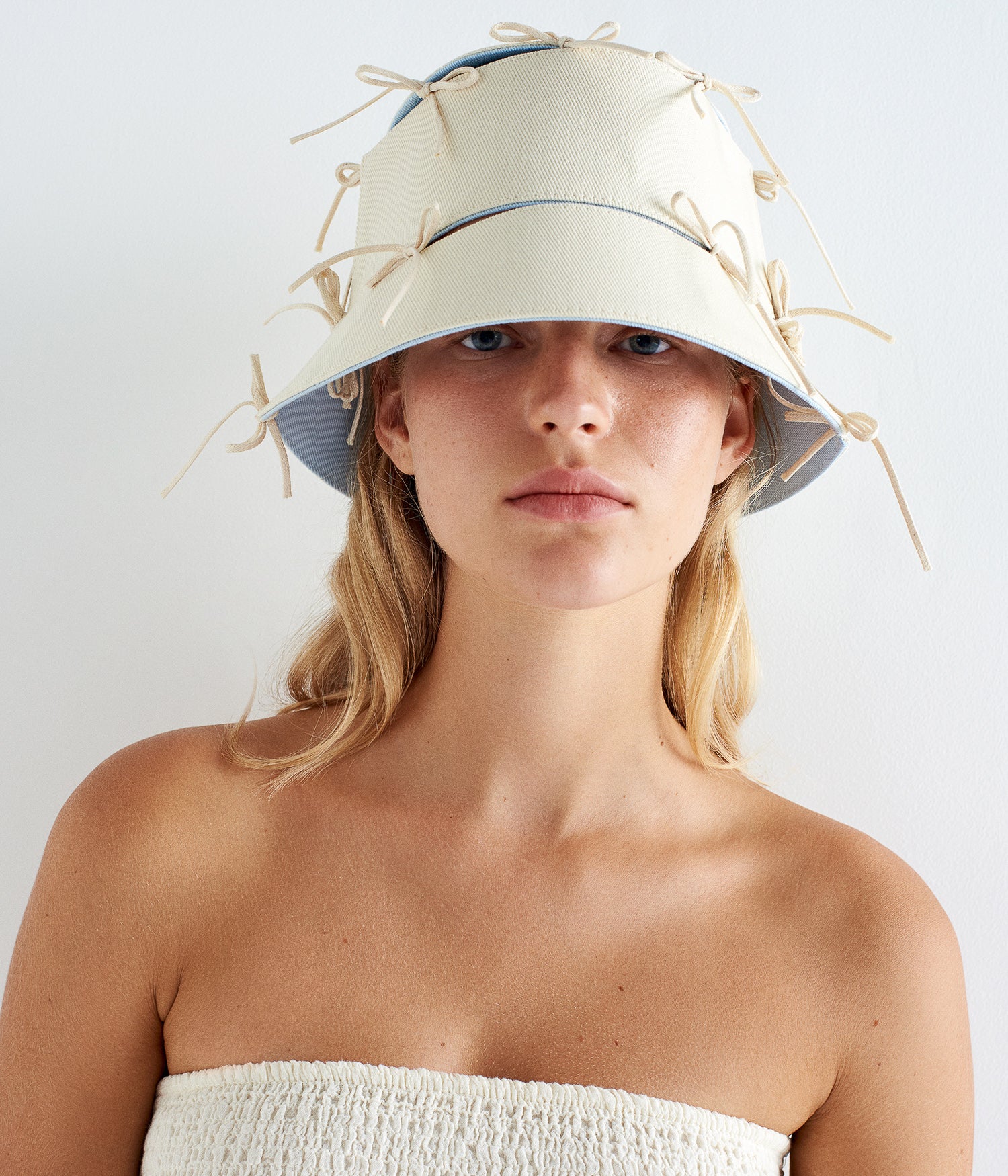 Embellished Bow Tie Bucket Hat