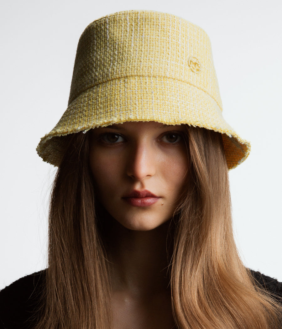 Soft straw & leather bucket hat - Ruslan Baginskiy - Women