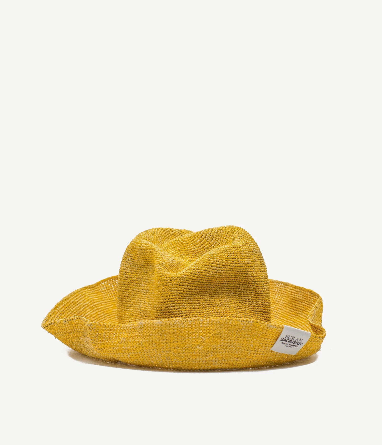 44_LS, Logo-patch Knitted Straw Bucket Hat