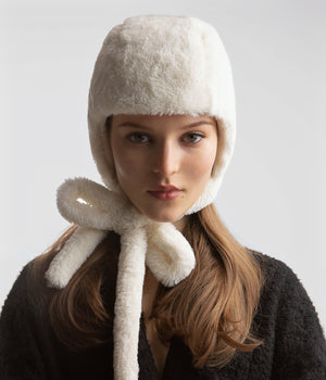 ruslan baginskiy Faux-Fur Bonnet Hat FW23-24 BON040-AP-PT-FF-RWRB-OS