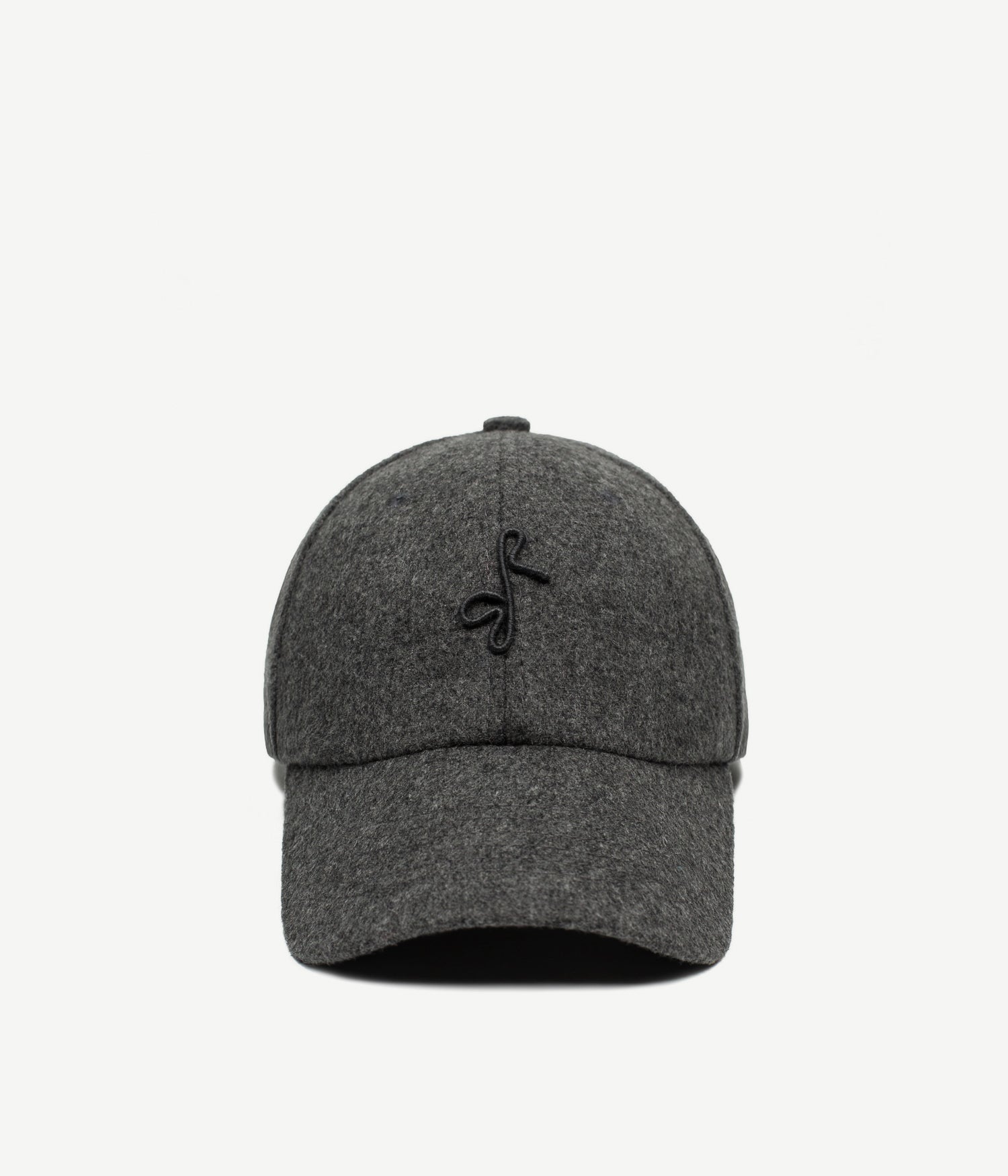 ALLwithoudDIS, Ruslan Baginskiy Grey Baseball Cap with MonogramA baseball cap made of textured, velvety cotton in a graphite shade. Finished with hand embroidery of the RB monogram.Handcrafted in Ukraine.