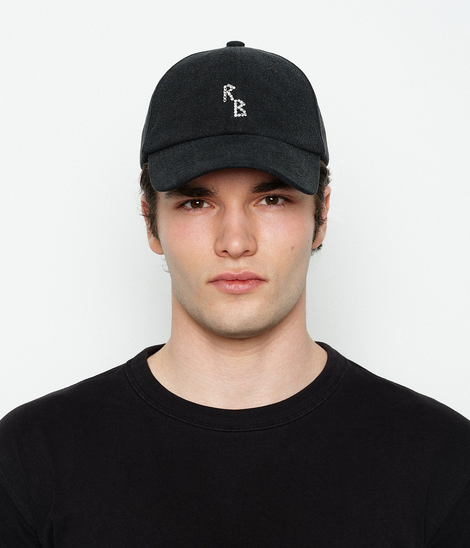 Crystal-embroidered Denim Baseball Cap