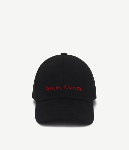 【関税込み】Ruslan Baginskiy ブラック フェルト ベルハット Ruslan Baginskiy ラインストーンロゴ ハット 通販 - FARFETCH