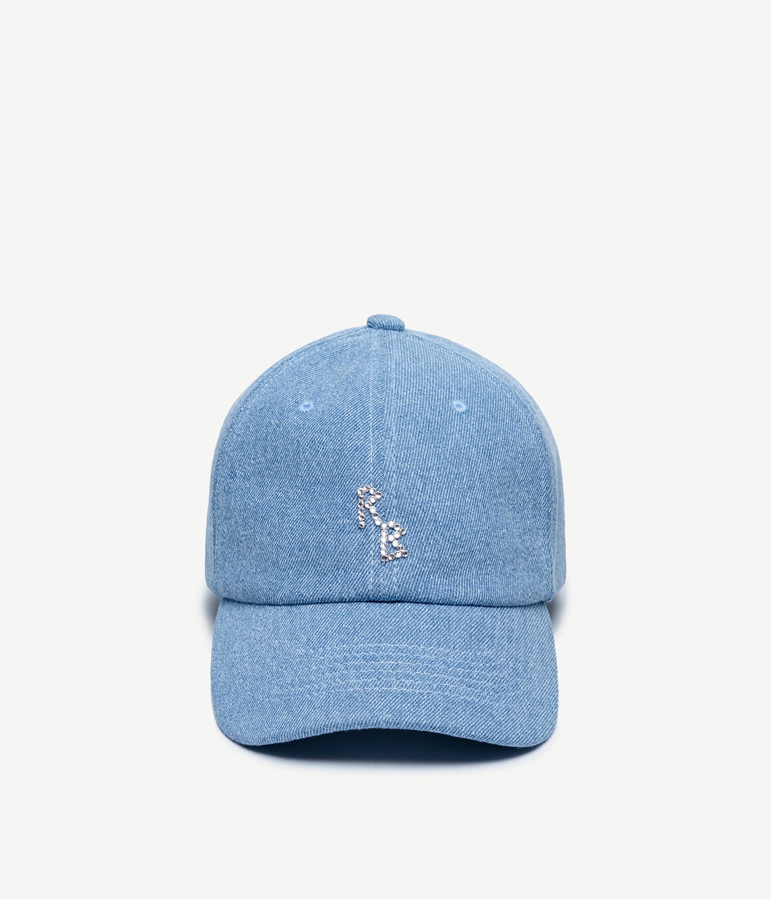 Crystal-embroidered Denim Baseball Cap