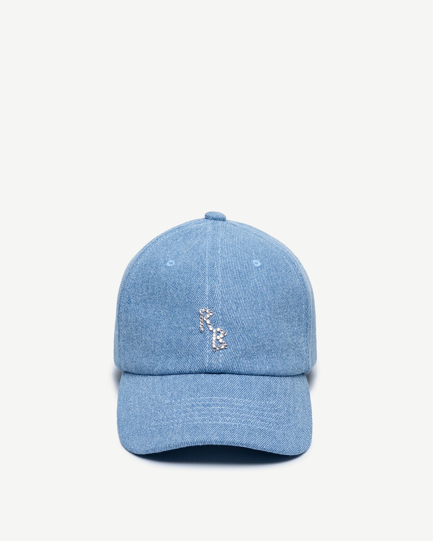 Photo, Baseball Caps, Crystal-embroidered Denim Baseball Cap