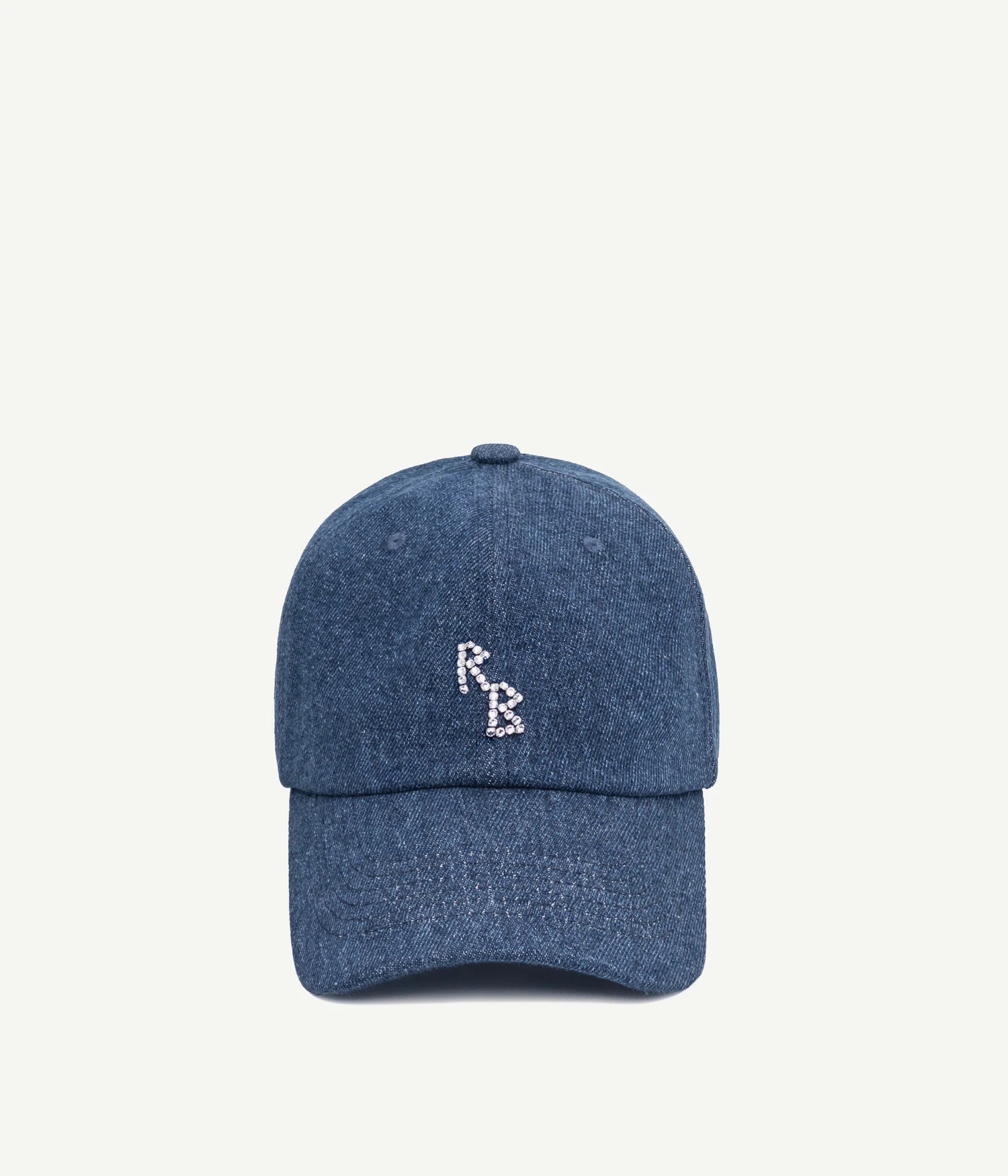 Crystal-embroidered Denim Baseball Cap