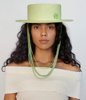 Beaded Chain Boater Hat