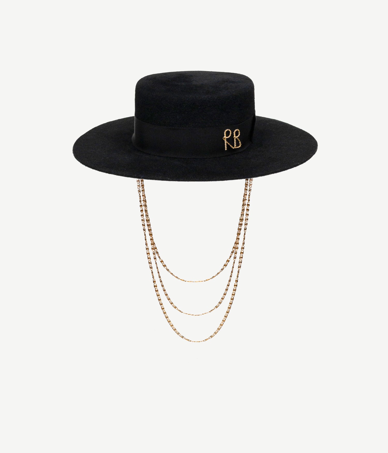 Monogram-embellished Canotier Hat