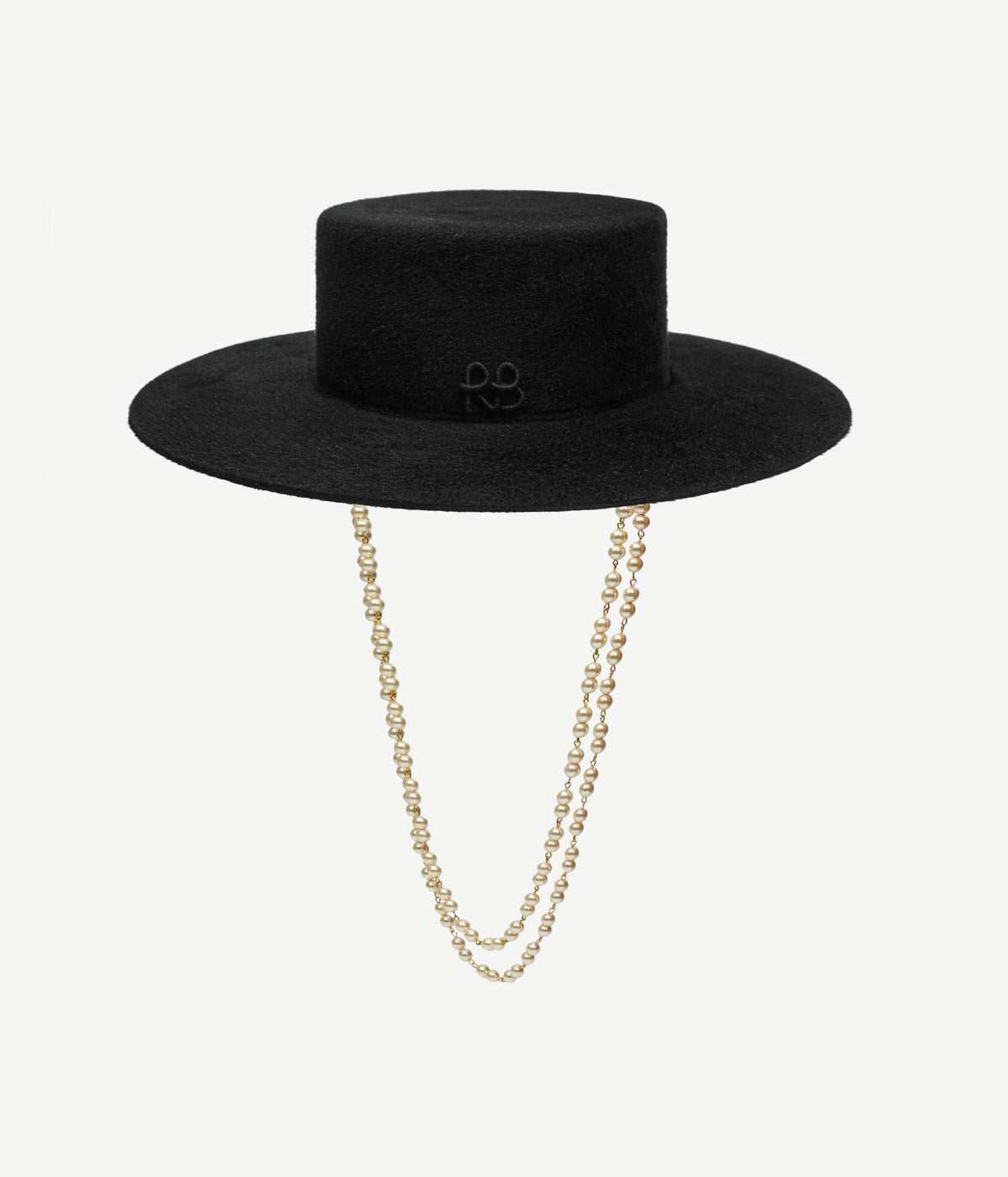 Canotier Hat, Double Chain Strap Canotier Hat