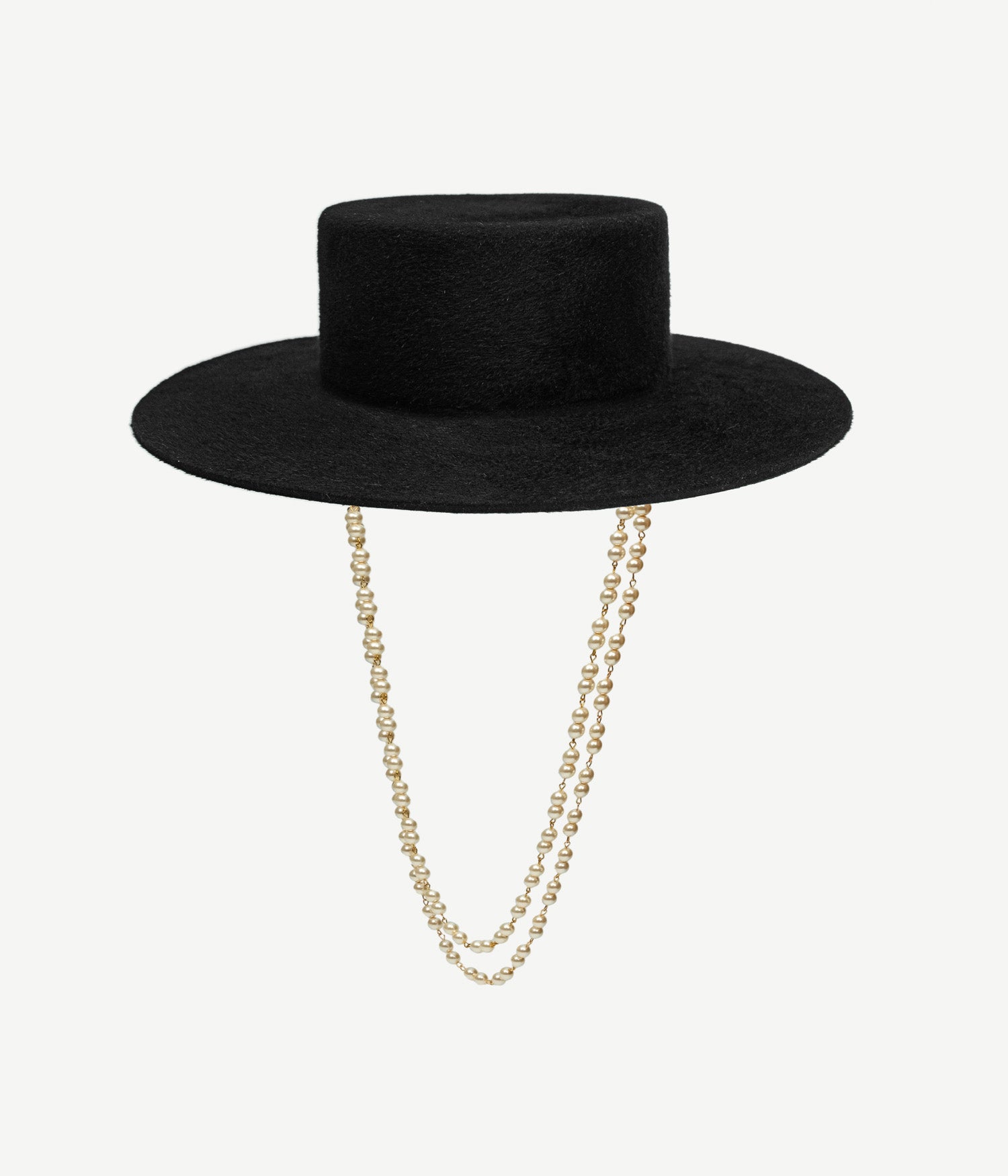 Double Chain Strap Canotier Hat
