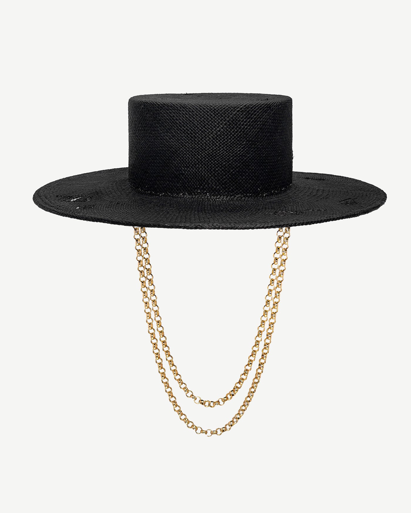 Photo, Canotier Hat, Double Chain Strap Canotier Hat