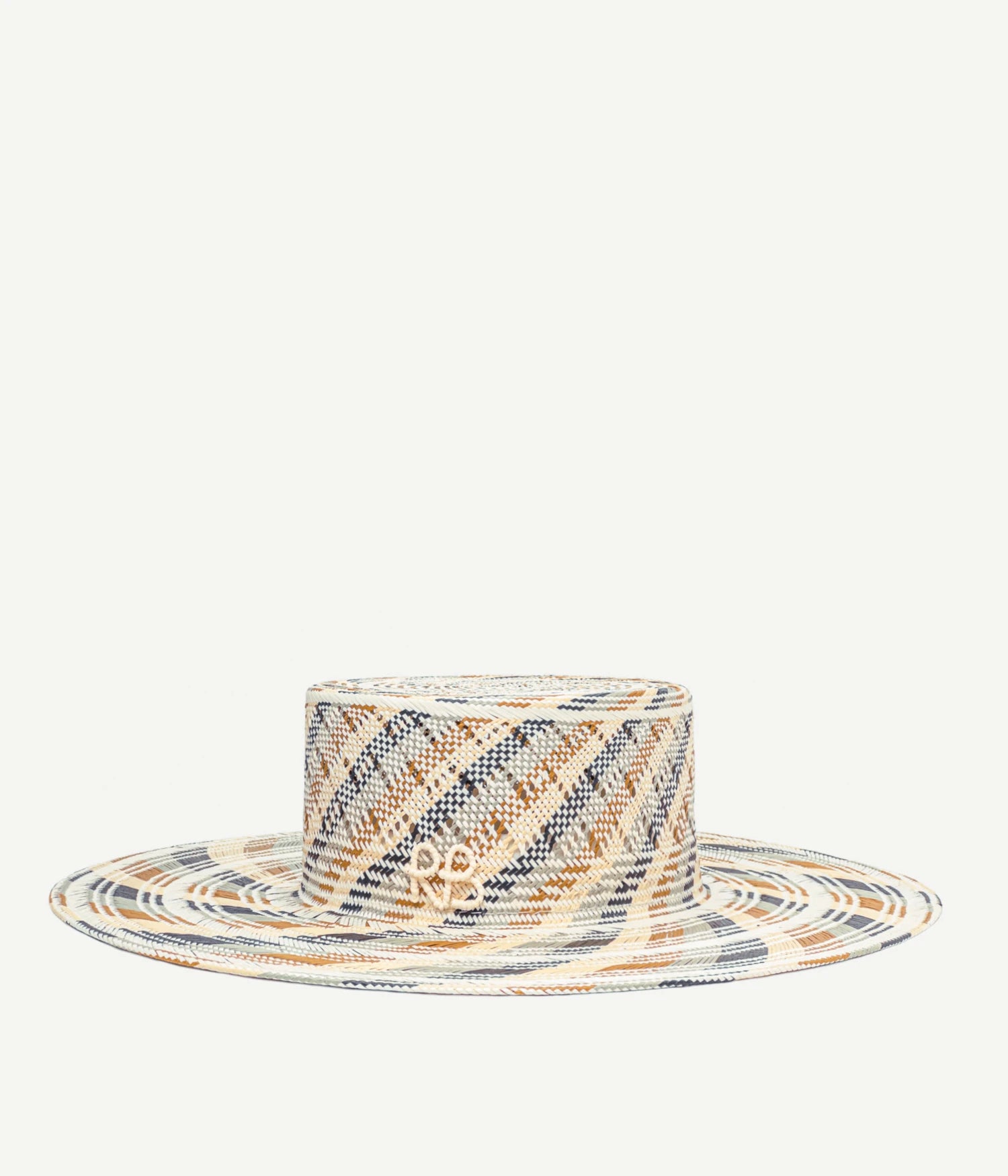 Diagonal-Stripe Canotier Hat