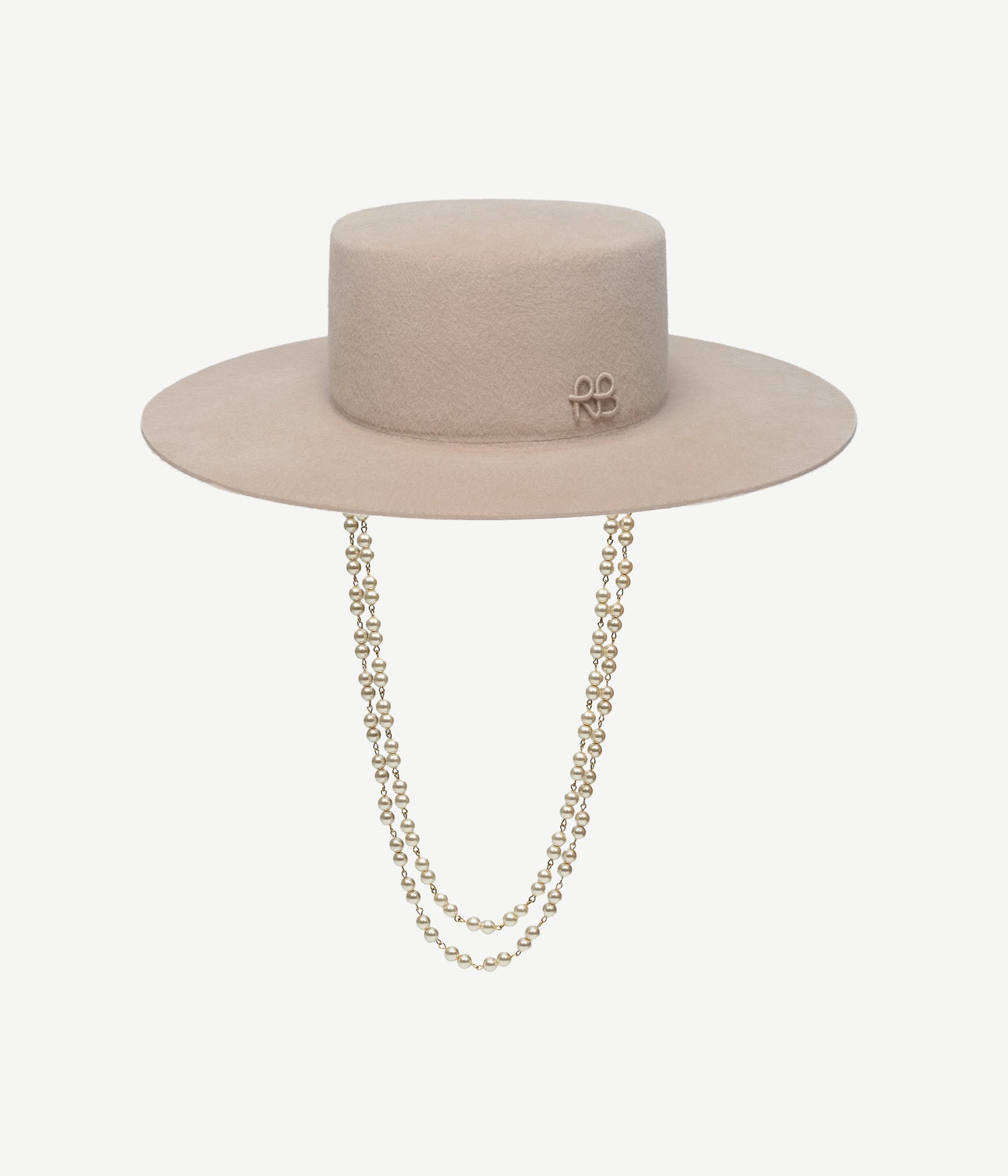 Ruslan Baginskiy Winter Sale, Double Chain Strap Canotier Hat