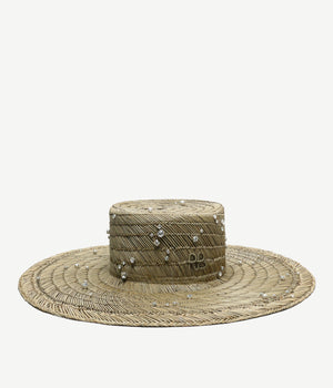 Dew Drops Straw Canotier Hat