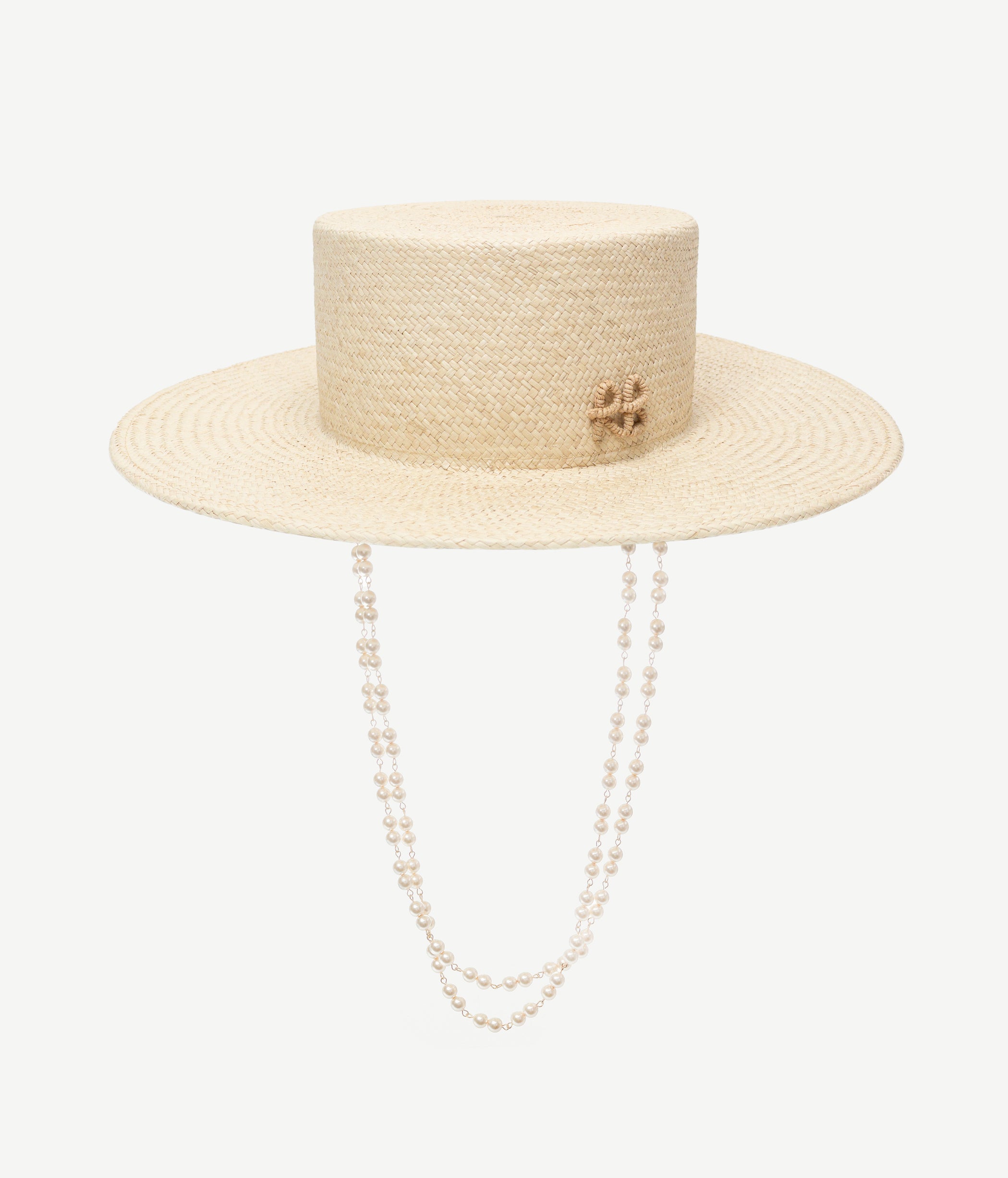 Double Chain Strap Canotier Hat
