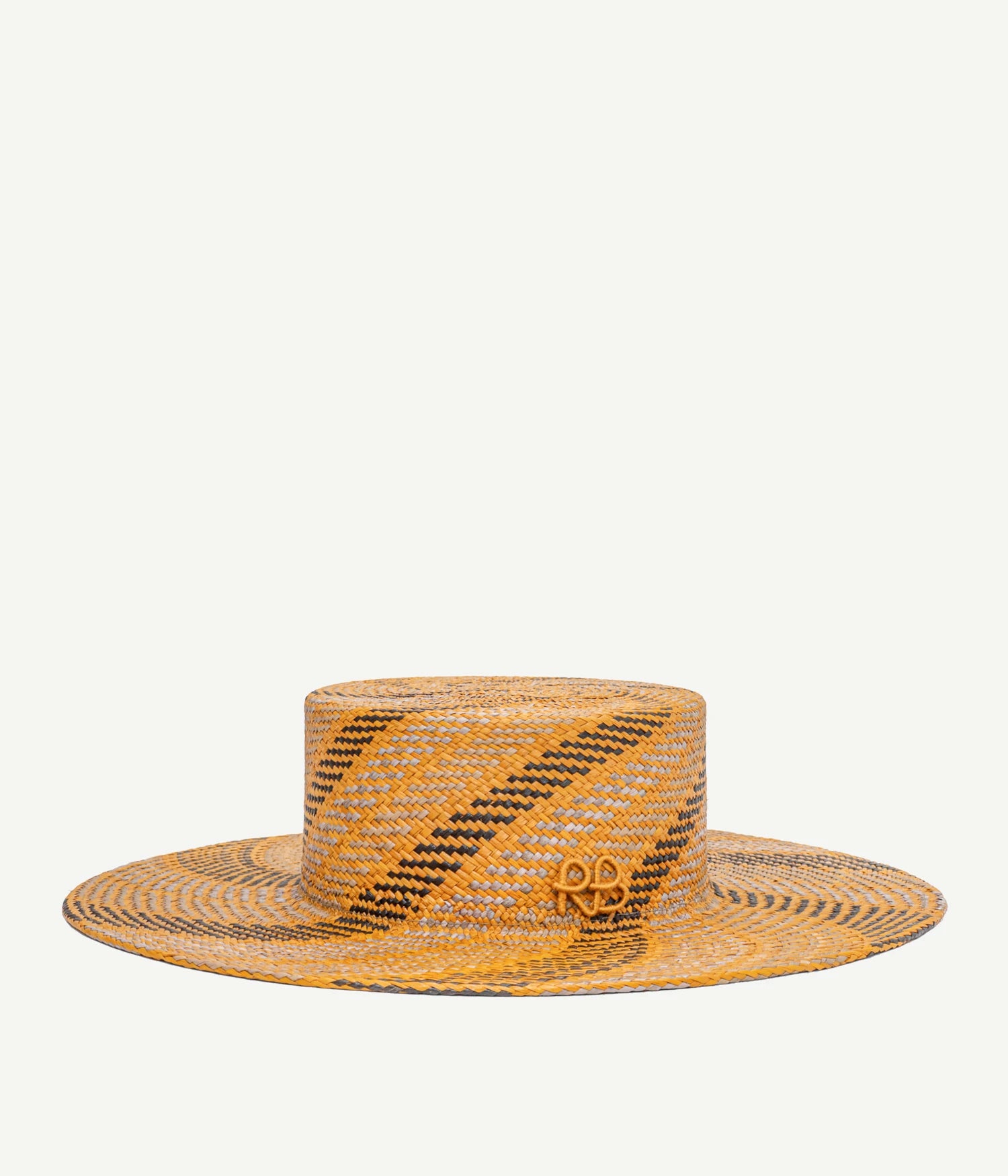 Diagonal-Stripe Canotier Hat