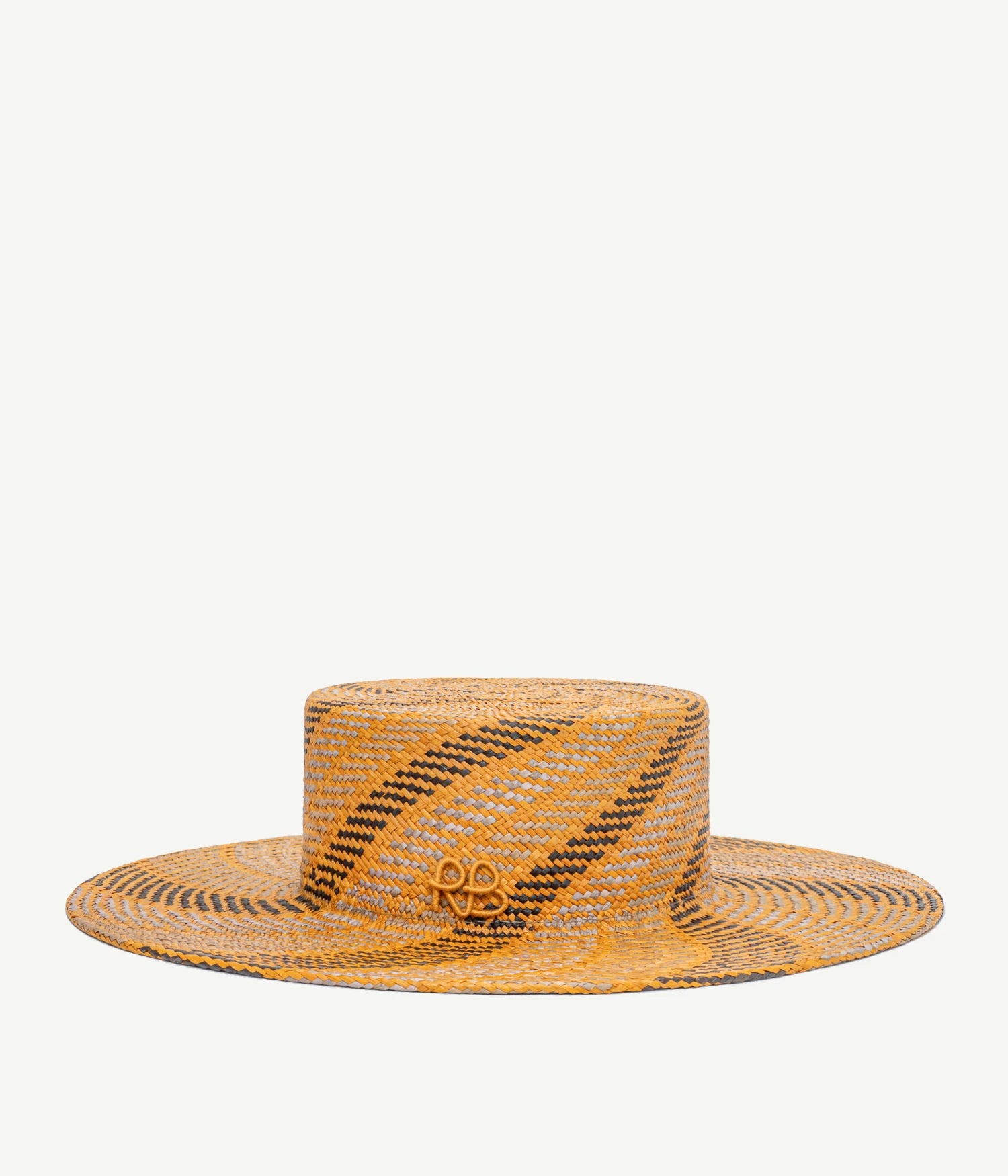 Diagonal-Stripe Canotier Hat
