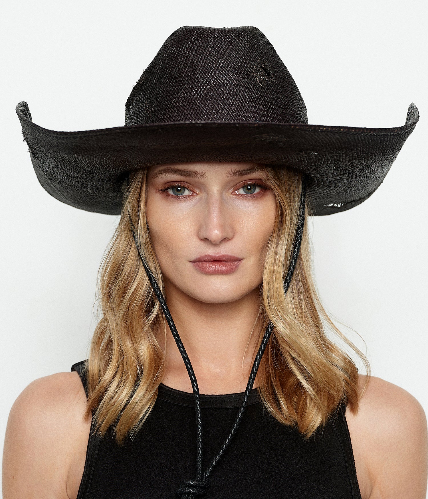 Cowboy Hat with Leather Trim