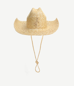 Monogram-embellished Straw Cowboy Hat
